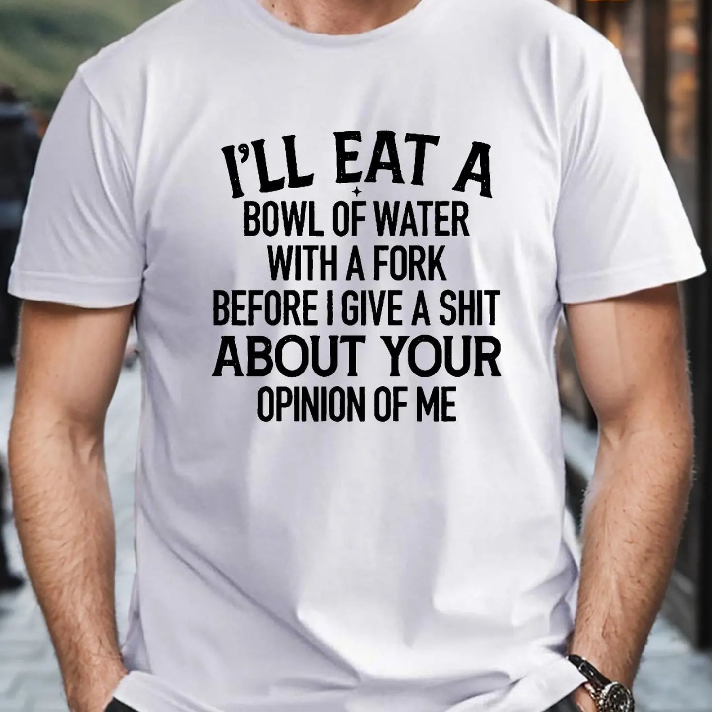 Summer Men's Front Printed Short Sleeve T-Shirt Top Comfortable Breathable Fabric Casual Sports Style View