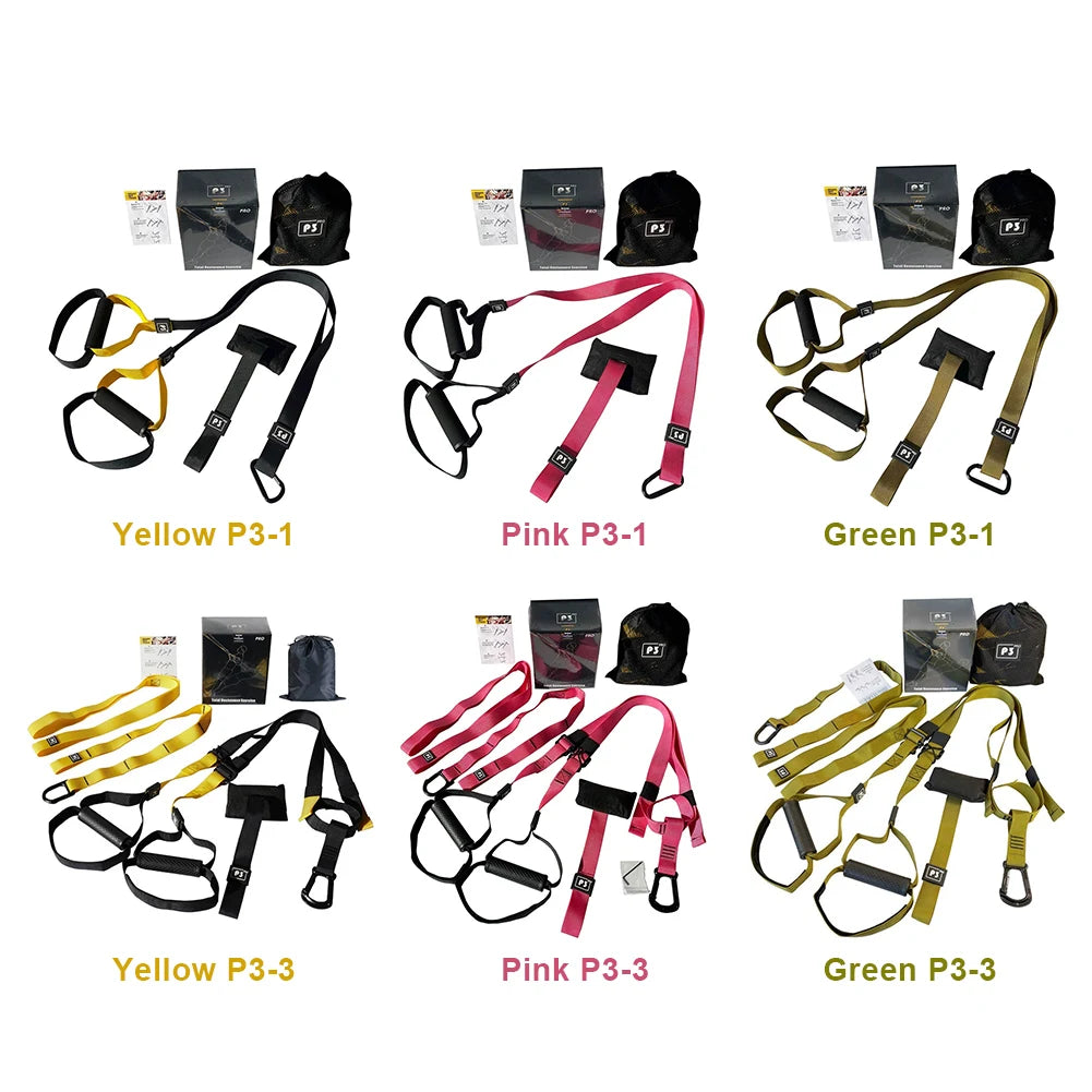 Suspension Trainer System Resistance Trainer Fitness Straps Multi-Function Bodyweight Resistance Bands for Full Body Workout