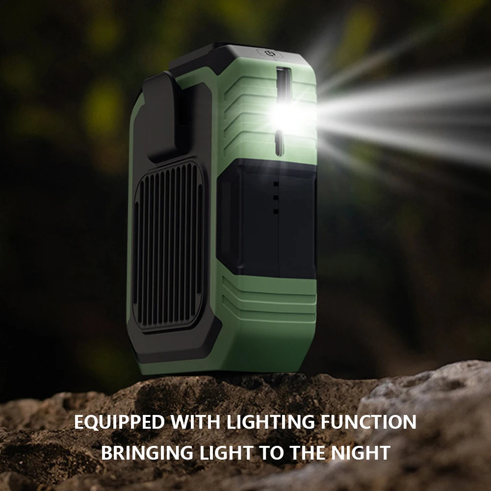 Portable Mini Waist Fan USB Rechargeable 4000mAh Clip Fan Emergency Power Bladeless Cooler for Outdoor Activities