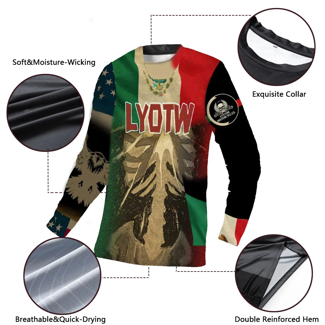 Motorcycle Jersey,Motorcycle Men's Cycling Jersey,Long Sleeved Summer Motorcycle clothing Cycling Shirt For Biking Riding Sports