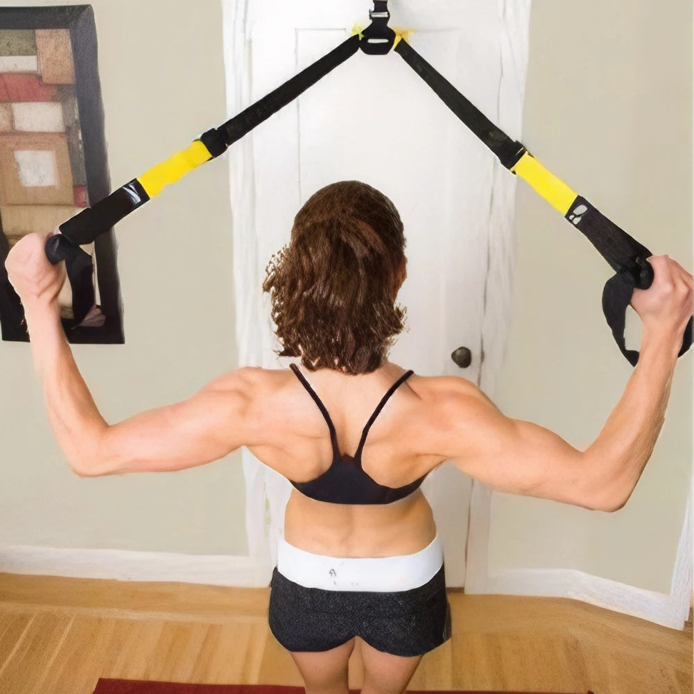 Suspension Trainer System Resistance Trainer Fitness Straps Multi-Function Bodyweight Resistance Bands for Full Body Workout