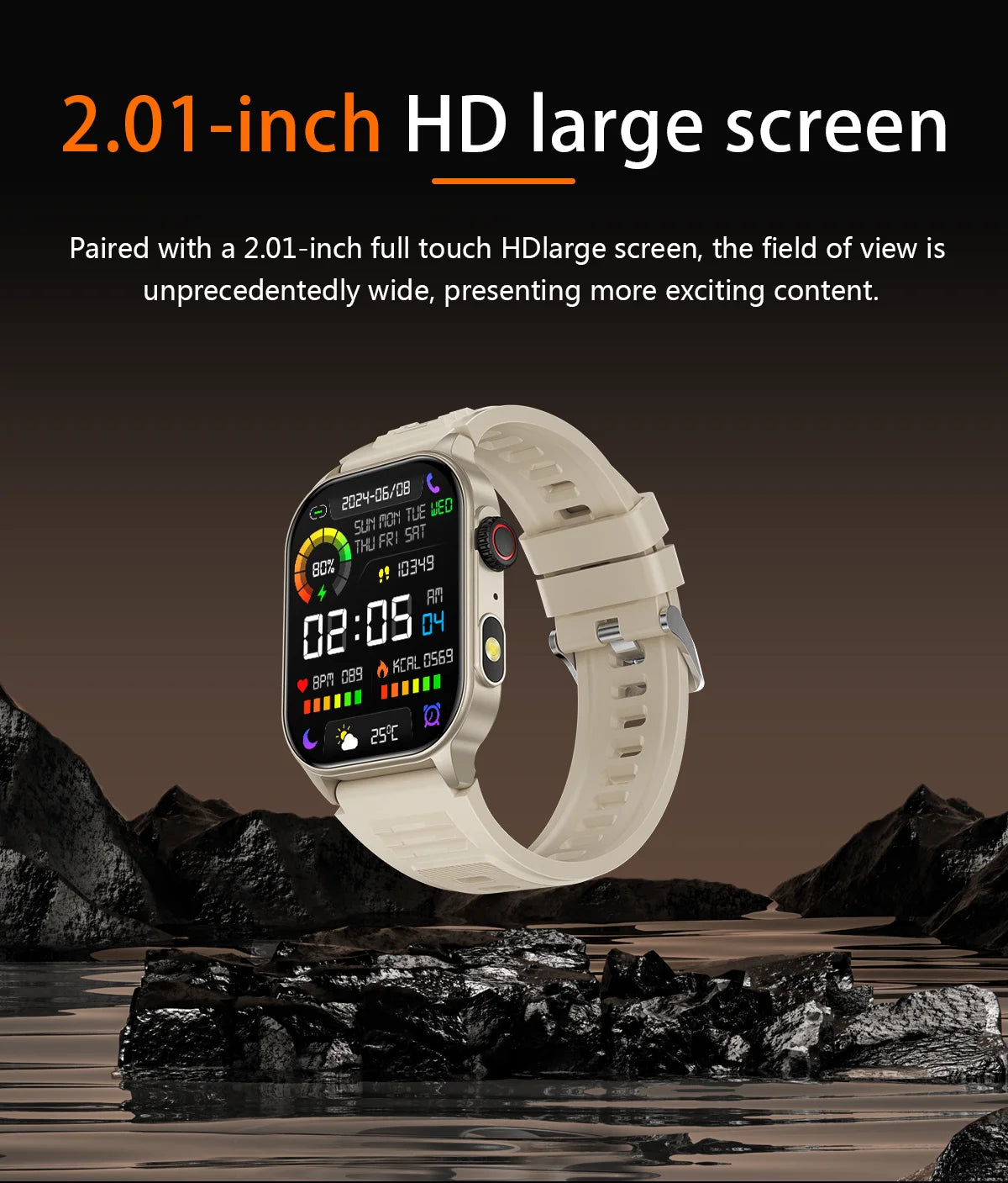 LIGE Smart Watch for Men 3ATM Waterproof Bluetooth Call Health Monitor With Flashlight 370mahBattery 100+Sport Mode Smartwatches