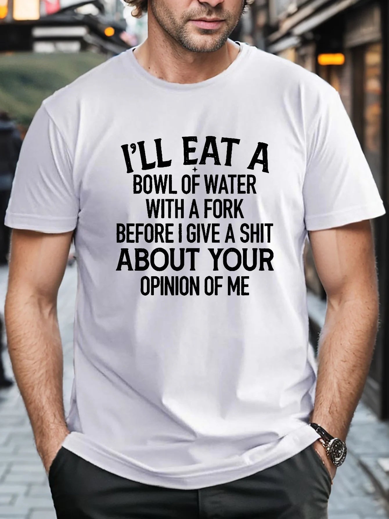 Summer Men's Front Printed Short Sleeve T-Shirt Top Comfortable Breathable Fabric Casual Sports Style View
