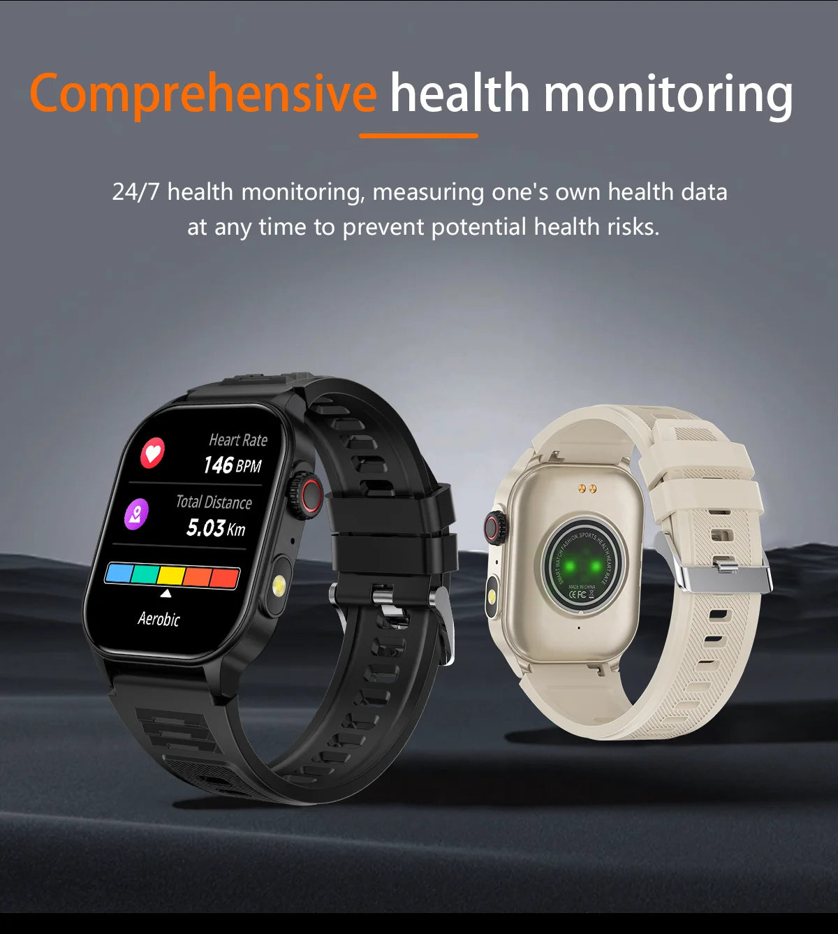 LIGE Smart Watch for Men 3ATM Waterproof Bluetooth Call Health Monitor With Flashlight 370mahBattery 100+Sport Mode Smartwatches