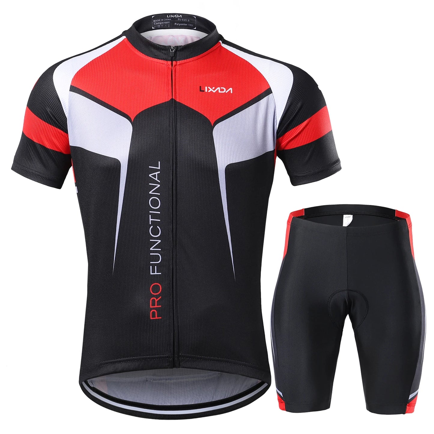 Men Breathable Quick Dry Comfortable Short Sleeve Jersey + Padded Shorts Cycle Clothing Set Riding Sportswear