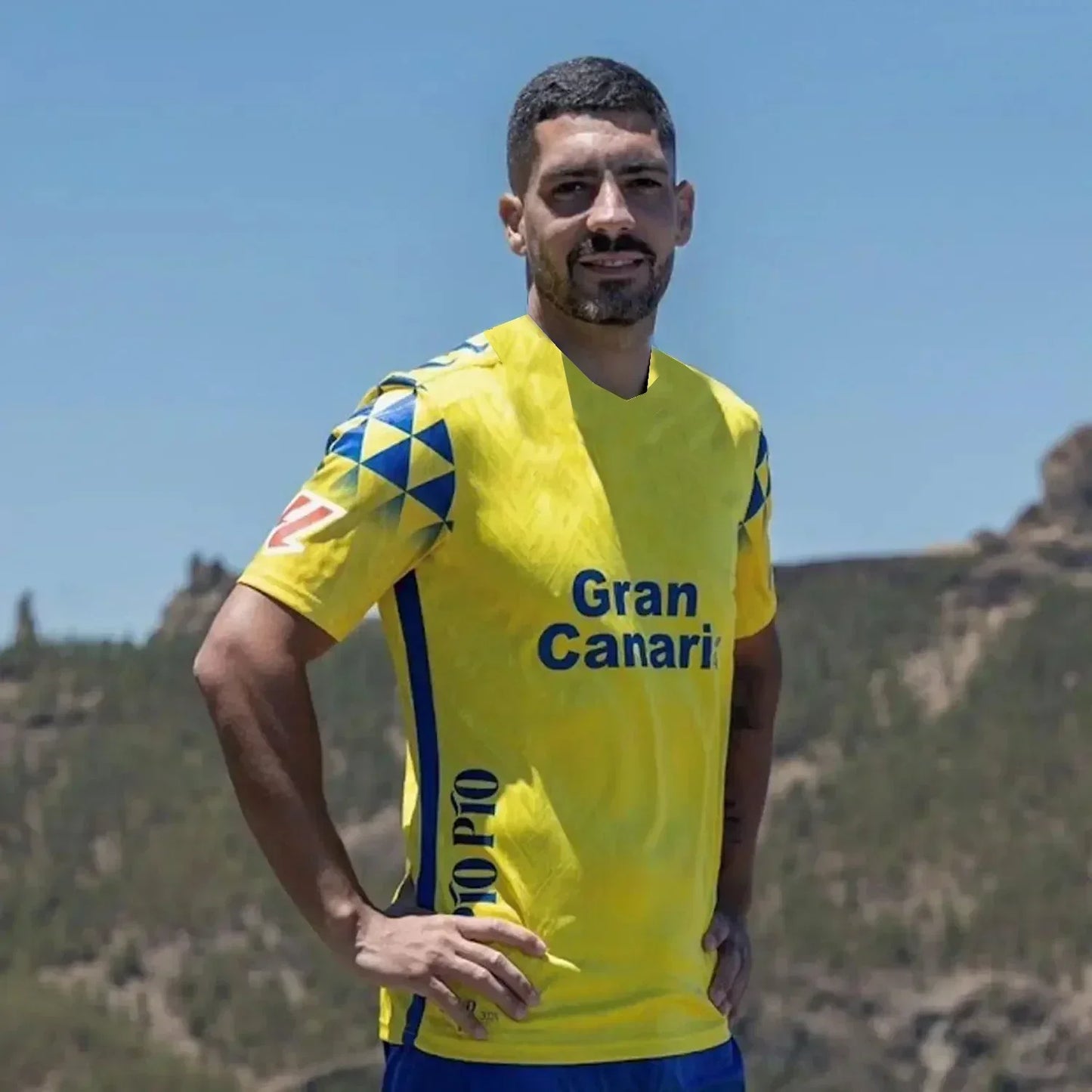 New Summer Casual Mens and Womens Matching 25 Season Las Palmas 3D Printing Sports Breathable Mens Team Home Yellow Jersey