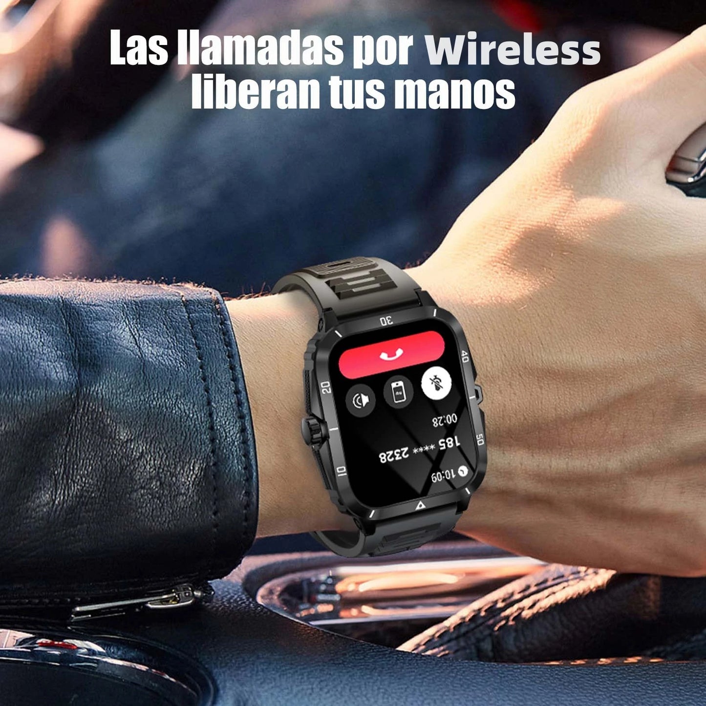 LaNikar Smart Watch 3ATM Waterproof 1.96" IPS Screen Military KT71 Men 100+ Sport Mode Heart Rate Blood Pressure Bluetooth Call