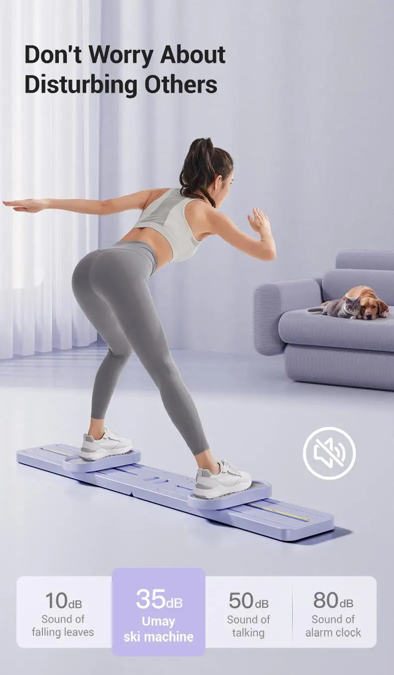 "Foldable 3-in-1 Ski Trainer: Leg, Pelvic & Hip Strengthener for Postpartum Women, Home Gym Equipment"