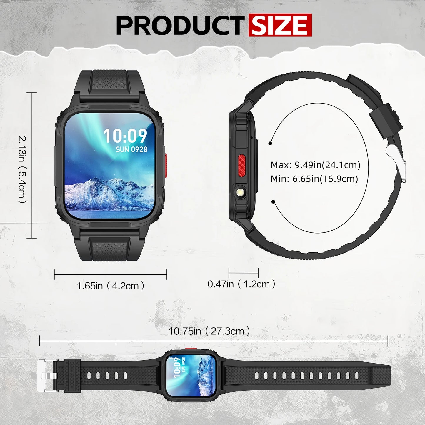 LaNikar Men's Smartwatch with Voice Assistant Health Smartwatch Equipped with Heart Rate/sleep Suitable for IPhone and Android