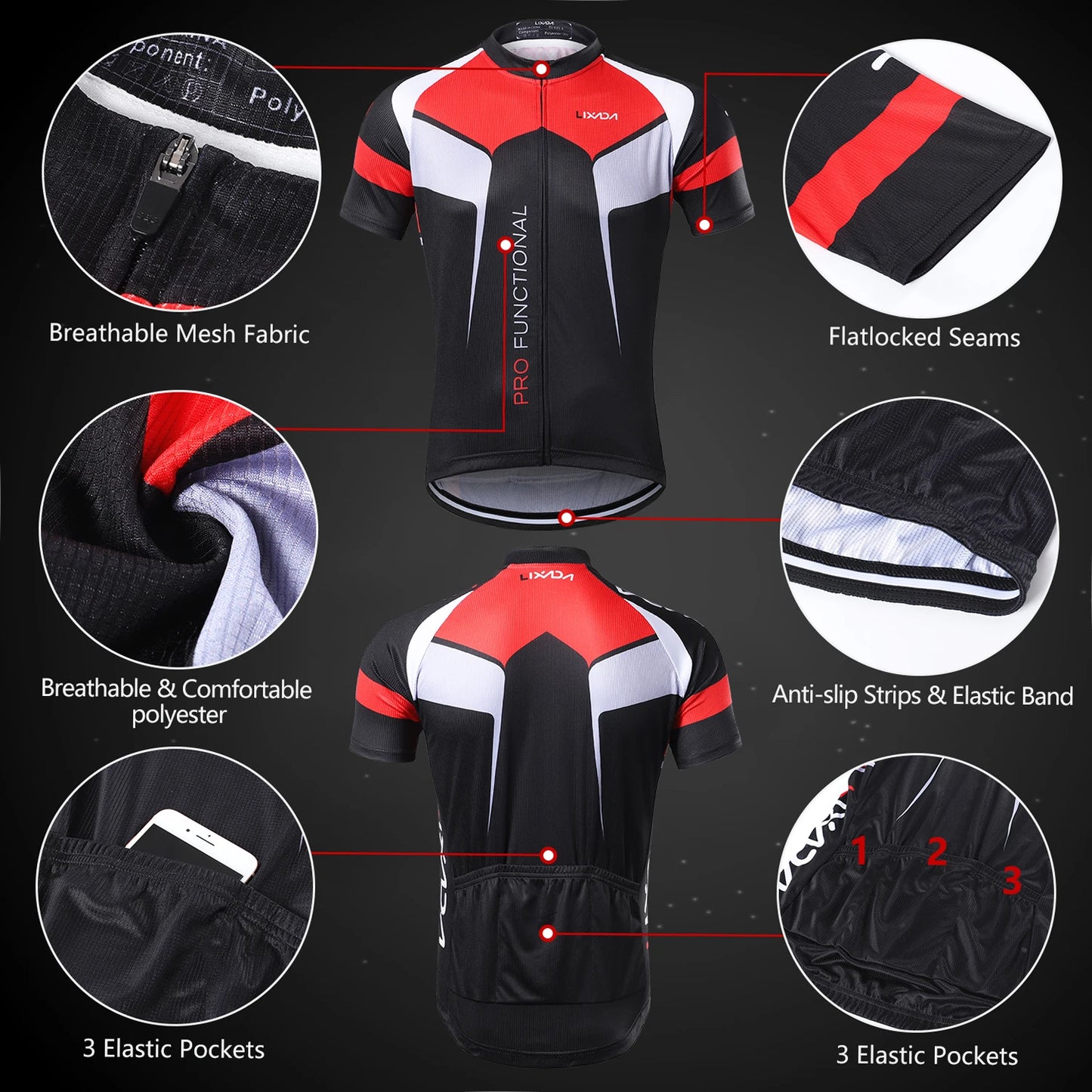 Men Breathable Quick Dry Comfortable Short Sleeve Jersey + Padded Shorts Cycle Clothing Set Riding Sportswear