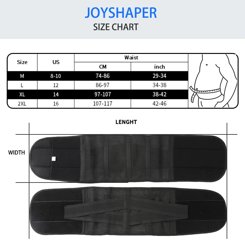Men Waist Support Belt For Back Pain Waist Trainer Trimmer Belt Gym Waist Protector Weight Lifting Sport Body Shaper Corset Faja