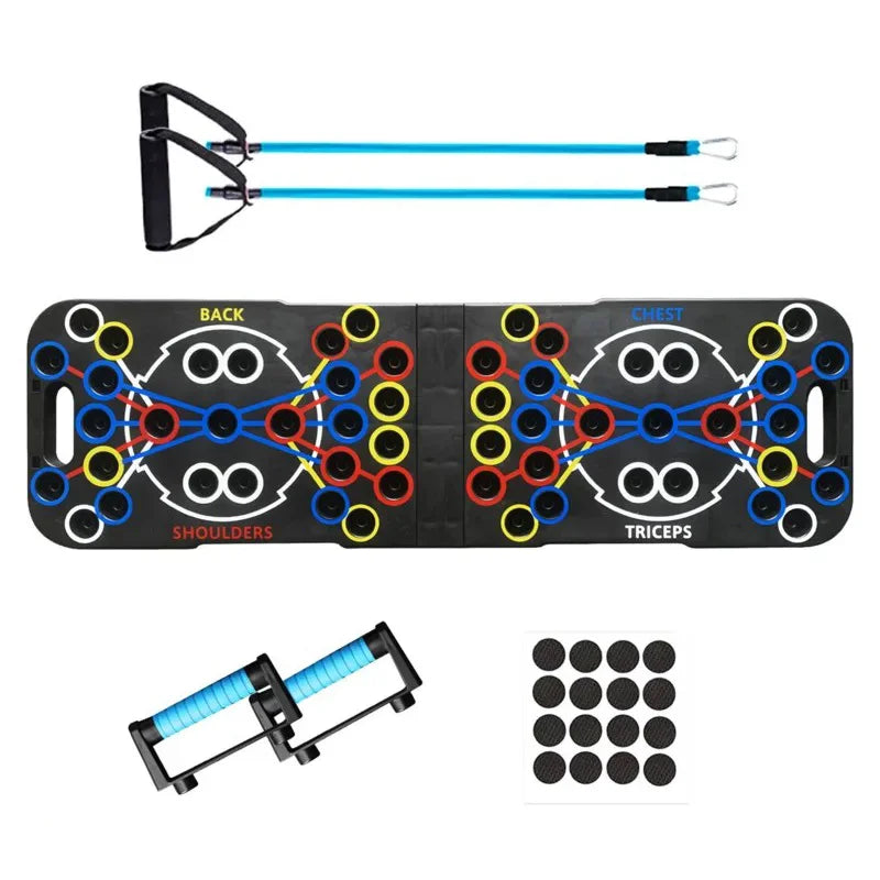 Color Folding Push-up Plate Bracket Multi-mode Adjustable with Chest Abdomen Back Partition Core Muscle Exerciser