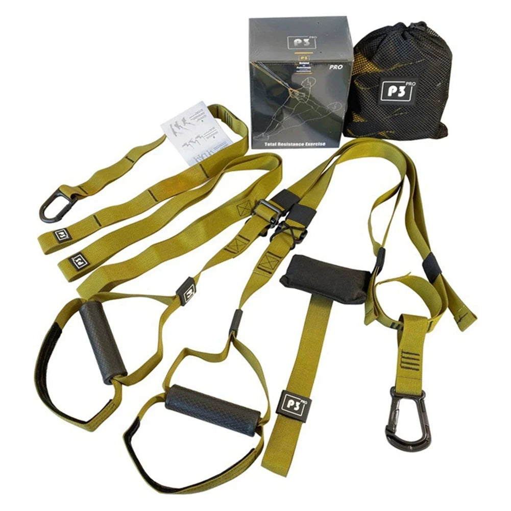 Suspension Trainer System Resistance Trainer Fitness Straps Multi-Function Bodyweight Resistance Bands for Full Body Workout