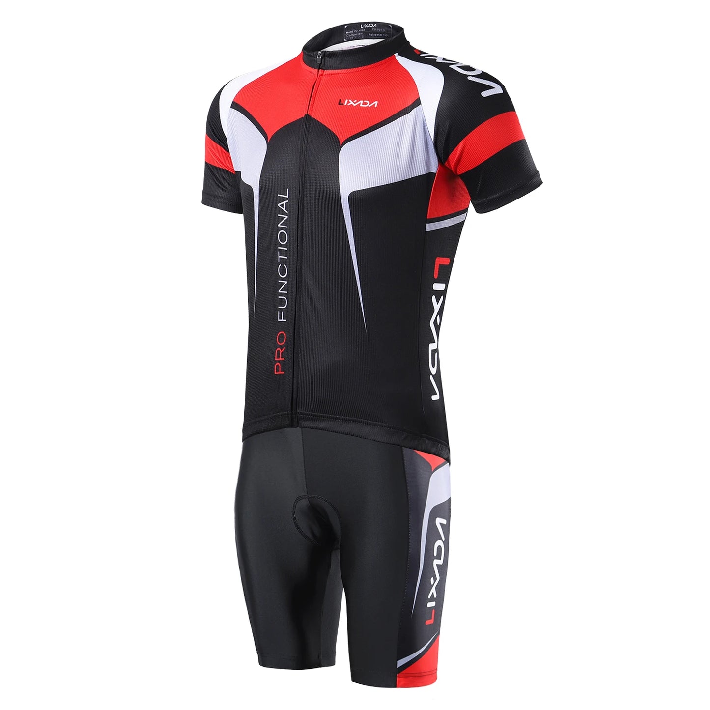 Men Breathable Quick Dry Comfortable Short Sleeve Jersey + Padded Shorts Cycle Clothing Set Riding Sportswear