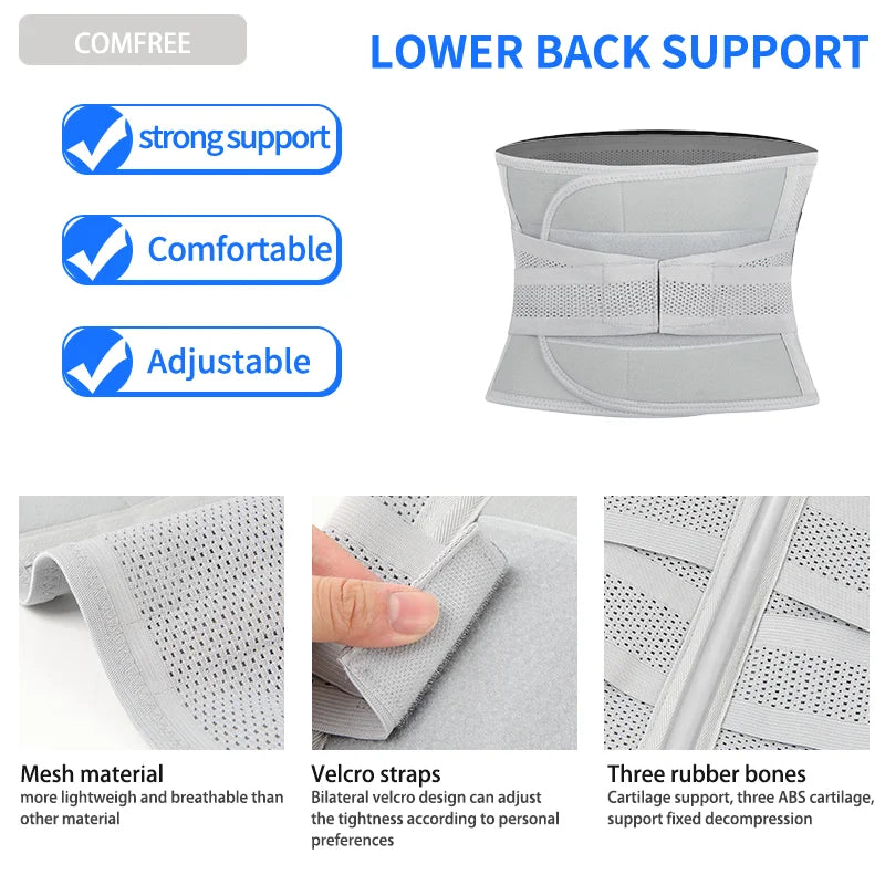 Men Waist Support Belt For Back Pain Waist Trainer Trimmer Belt Gym Waist Protector Weight Lifting Sport Body Shaper Corset Faja