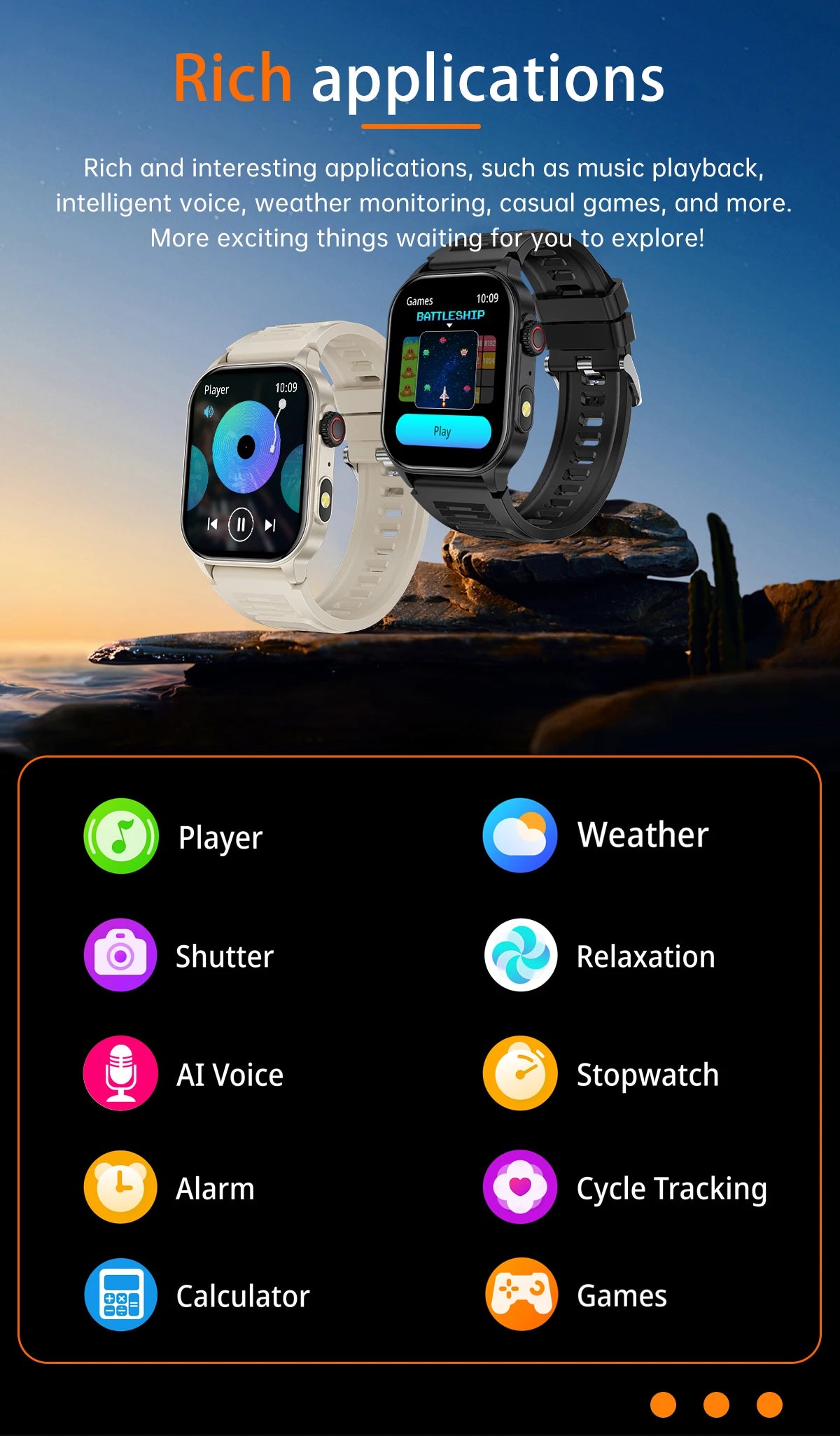 LIGE Smart Watch for Men 3ATM Waterproof Bluetooth Call Health Monitor With Flashlight 370mahBattery 100+Sport Mode Smartwatches