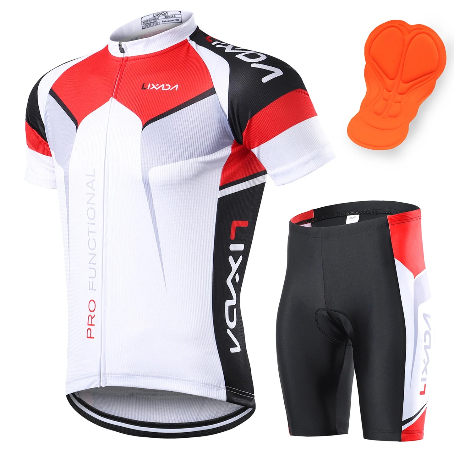 Men Breathable Quick Dry Comfortable Short Sleeve Jersey + Padded Shorts Cycle Clothing Set Riding Sportswear
