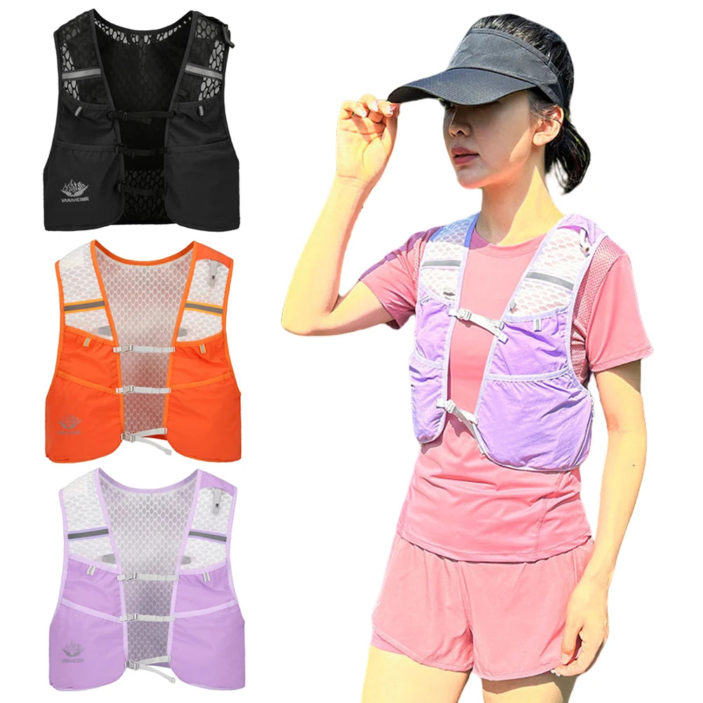 Lightweight Running Vest Waterproof Water Bladder Daypack Reflective Outdoors Hydration Pack for Hiking Trail Running