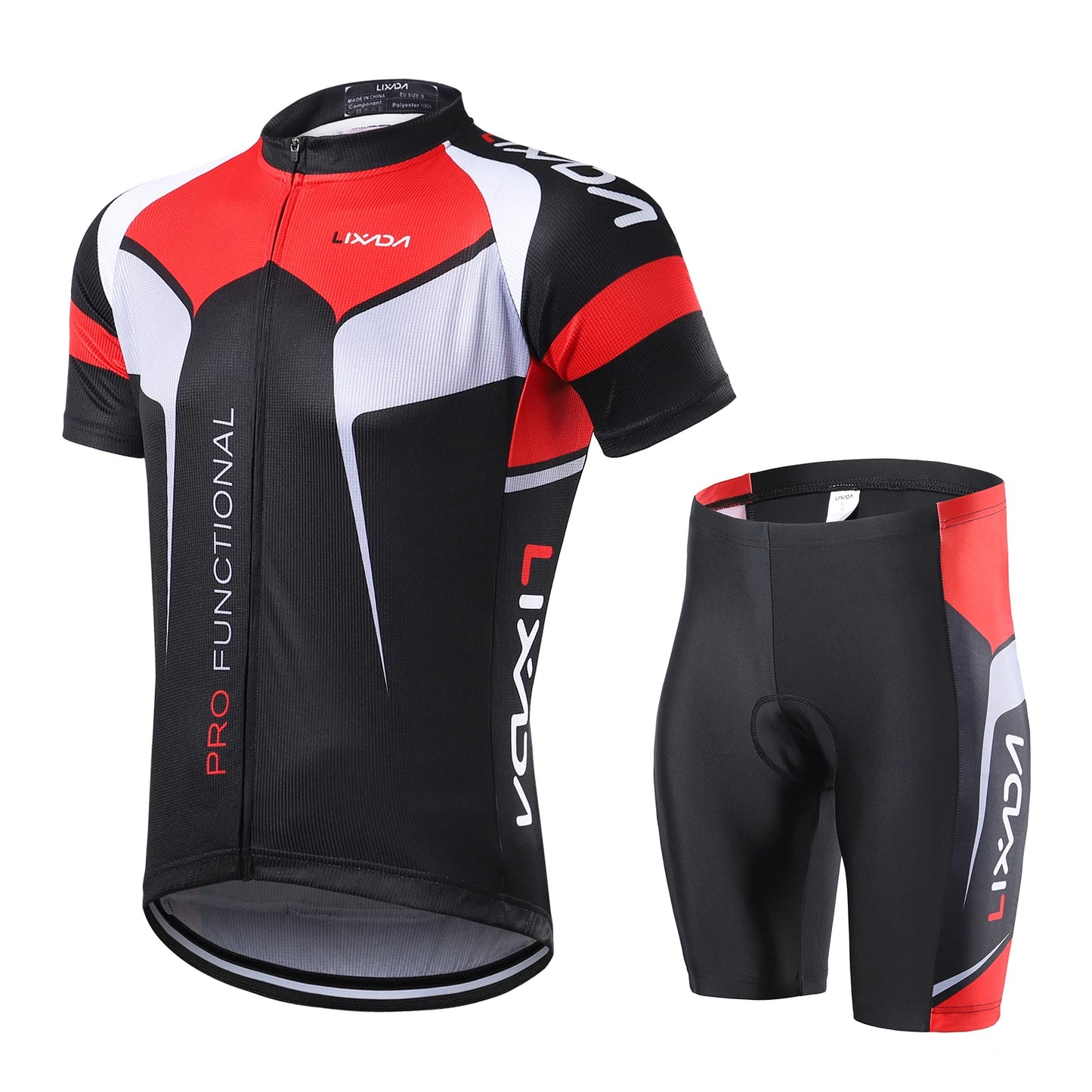 Men Breathable Quick Dry Comfortable Short Sleeve Jersey + Padded Shorts Cycle Clothing Set Riding Sportswear