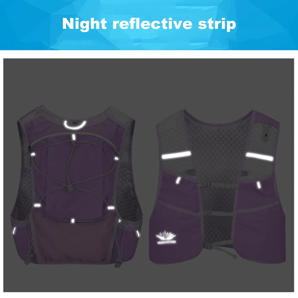 Lightweight Running Vest Waterproof Water Bladder Daypack Reflective Outdoors Hydration Pack for Hiking Trail Running