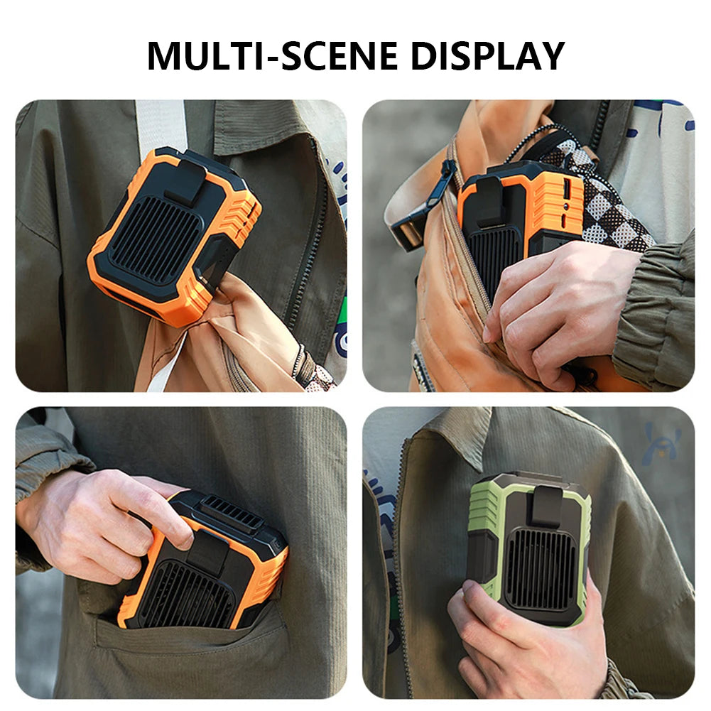 Portable Mini Waist Fan USB Rechargeable 4000mAh Clip Fan Emergency Power Bladeless Cooler for Outdoor Activities