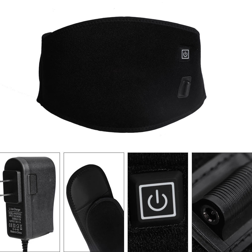 Heating Waist Belt Brace For Pain Relief Lower Back Therapy Lumbar Black