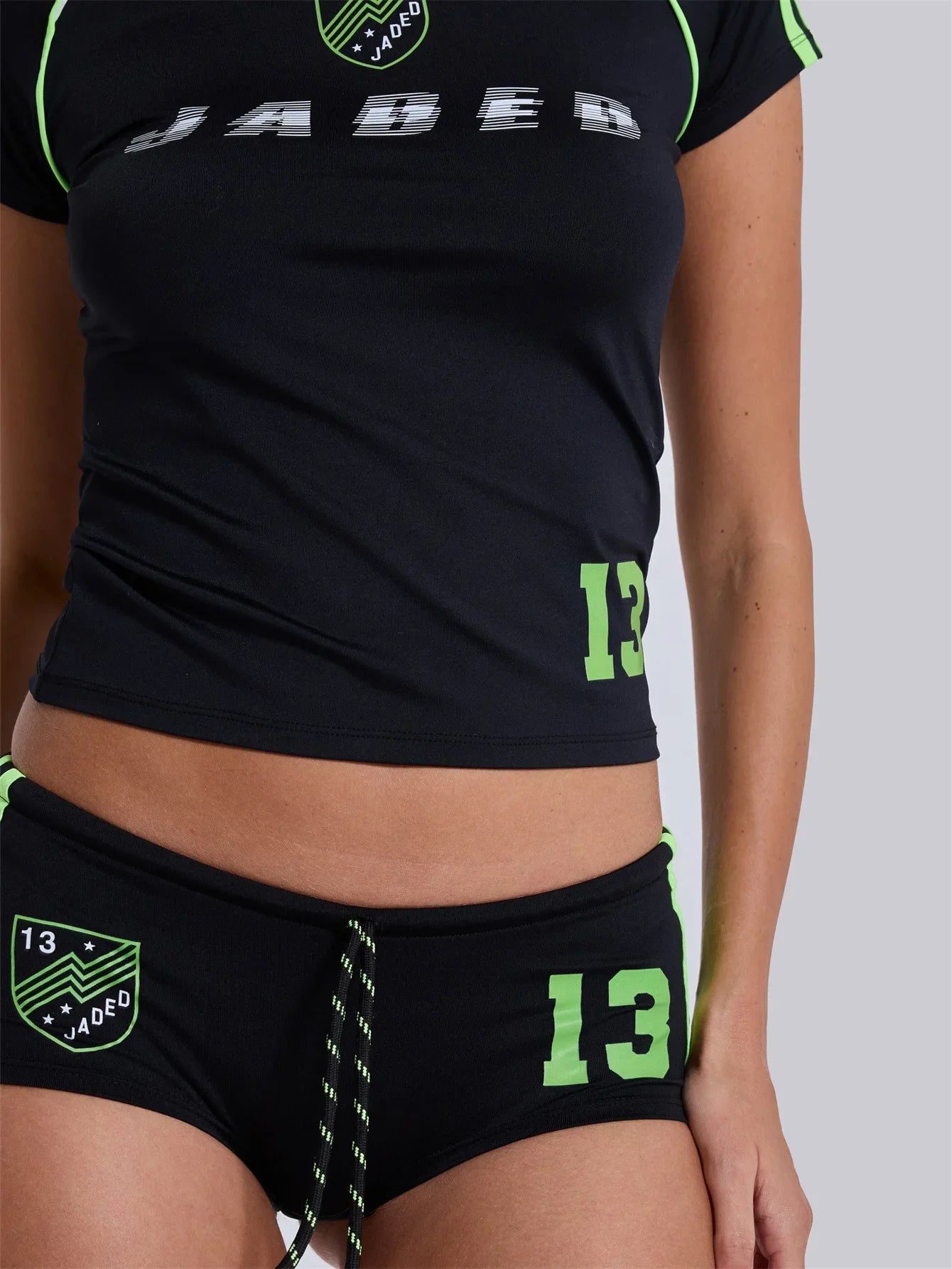 2025 Woman Clothing Shorts Suit America Sports Style Fashion Slim Retro Summer Letter Print Short-sleeved Top Y2k ropa de mujer