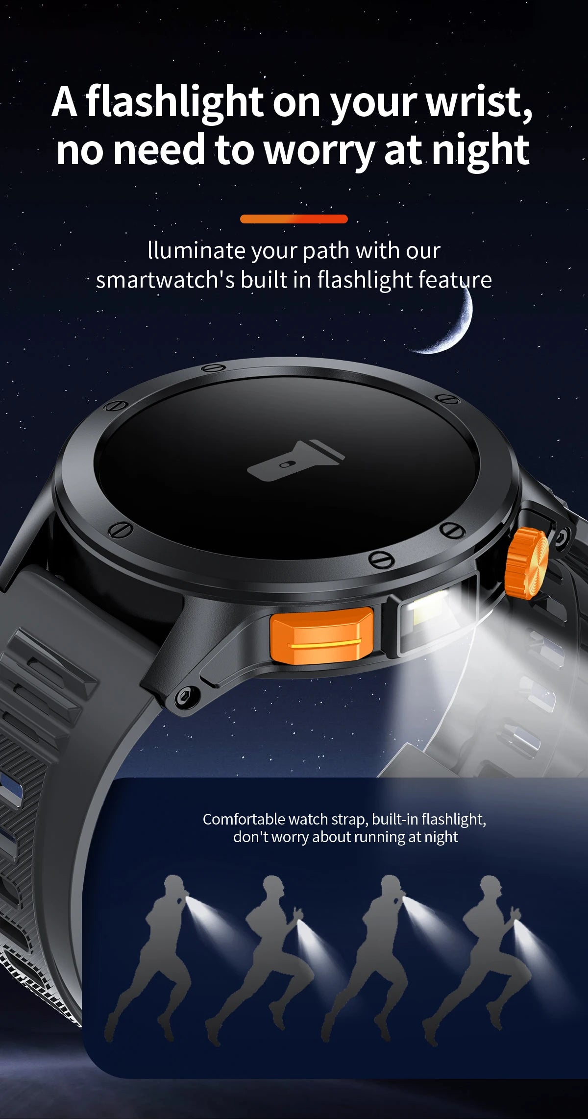 LIGE Sports Smart Watch Men LED Flashlight IP68 Waterproof Bluetooth Call Health Watches Voice Assistant Military Smartwatch Men