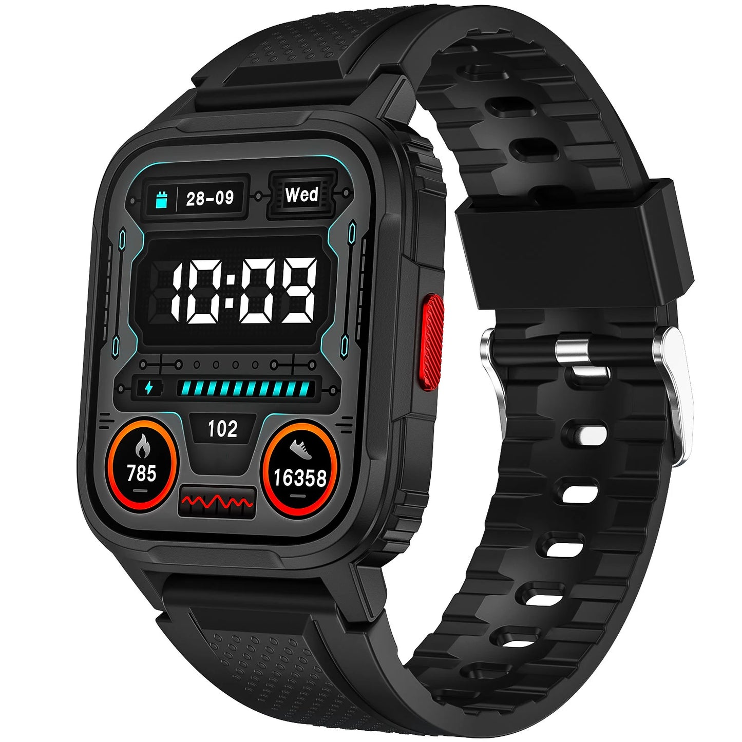 LaNikar Men's Smartwatch with Voice Assistant Health Smartwatch Equipped with Heart Rate/sleep Suitable for IPhone and Android