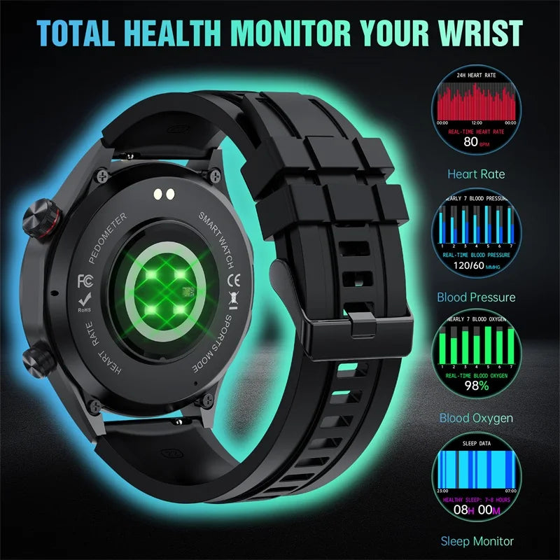AI Voice Smartwatch Equipped With Flashlight Illumination And 500mah Ultra Long Battery Life - Suitable For Fitness Tracking