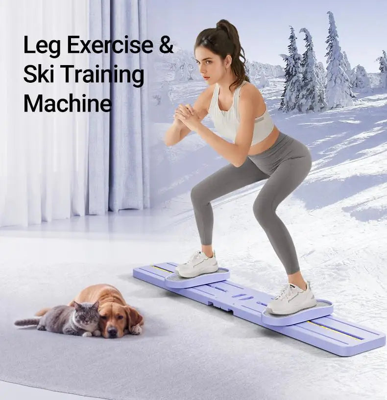 "Foldable 3-in-1 Ski Trainer: Leg, Pelvic & Hip Strengthener for Postpartum Women, Home Gym Equipment"
