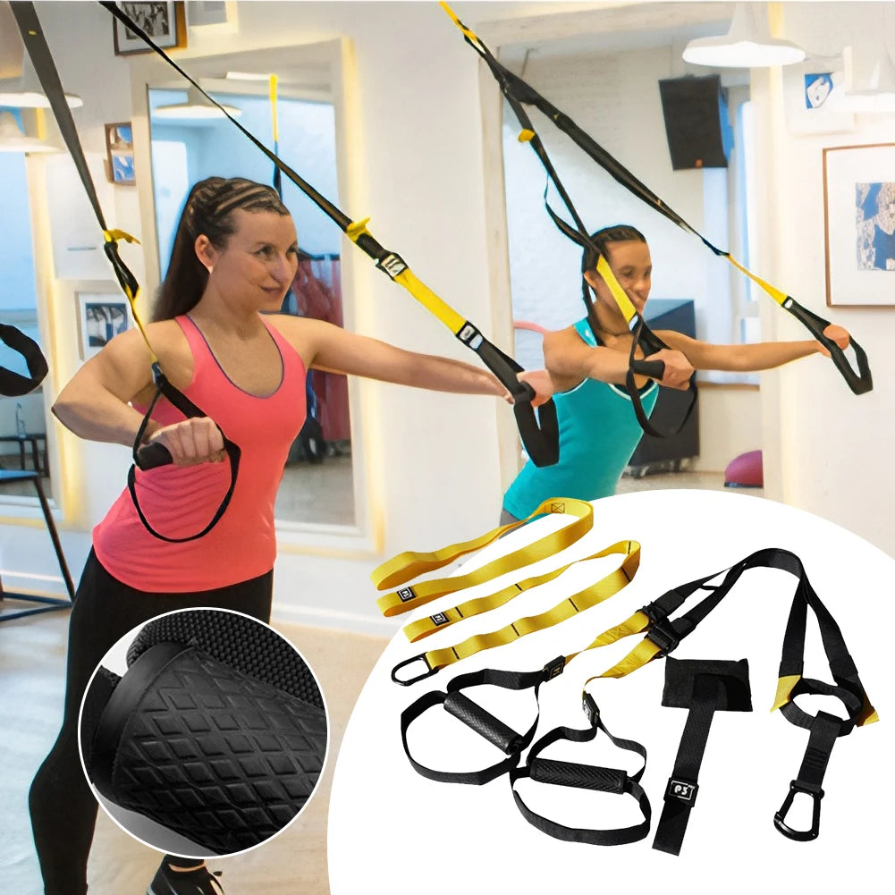 Suspension Trainer System Resistance Trainer Fitness Straps Multi-Function Bodyweight Resistance Bands for Full Body Workout