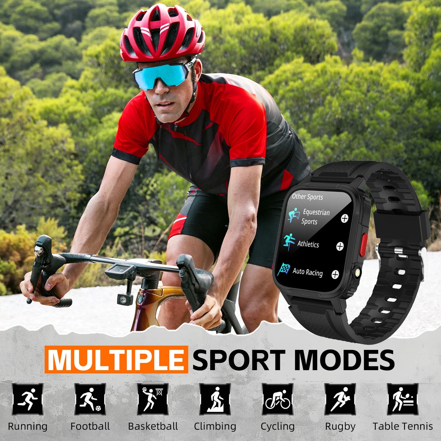 LaNikar Men's Smartwatch with Voice Assistant Health Smartwatch Equipped with Heart Rate/sleep Suitable for IPhone and Android