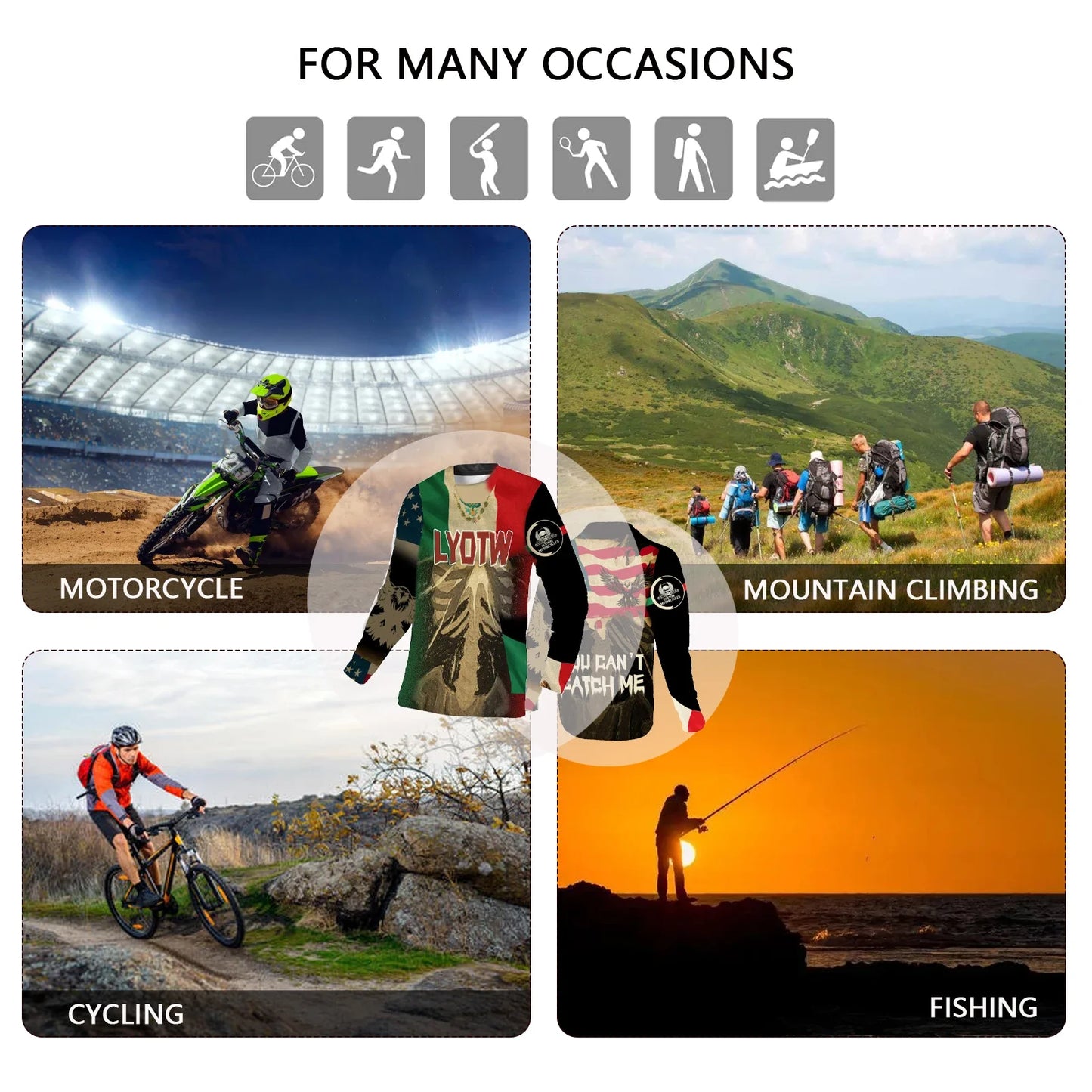 Motorcycle Jersey,Motorcycle Men's Cycling Jersey,Long Sleeved Summer Motorcycle clothing Cycling Shirt For Biking Riding Sports