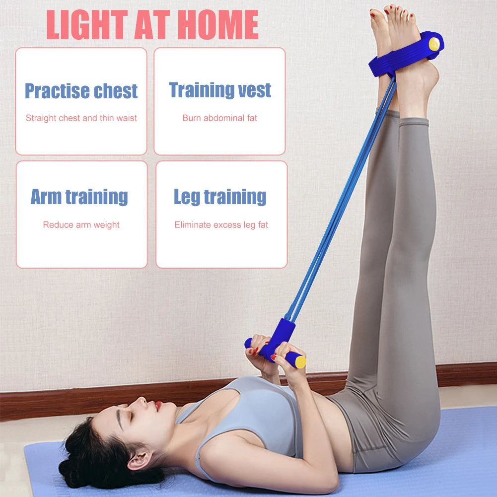 Pedal Pulling Resistance Band Sit-up Assistant with Slimming Belly Female Fitness Yoga Equipment Household Fitness Pulling Rope