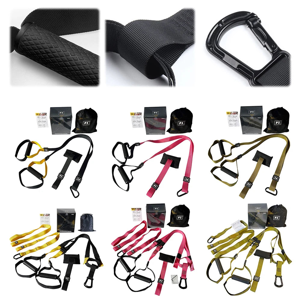 Suspension Trainer System Resistance Trainer Fitness Straps Multi-Function Bodyweight Resistance Bands for Full Body Workout