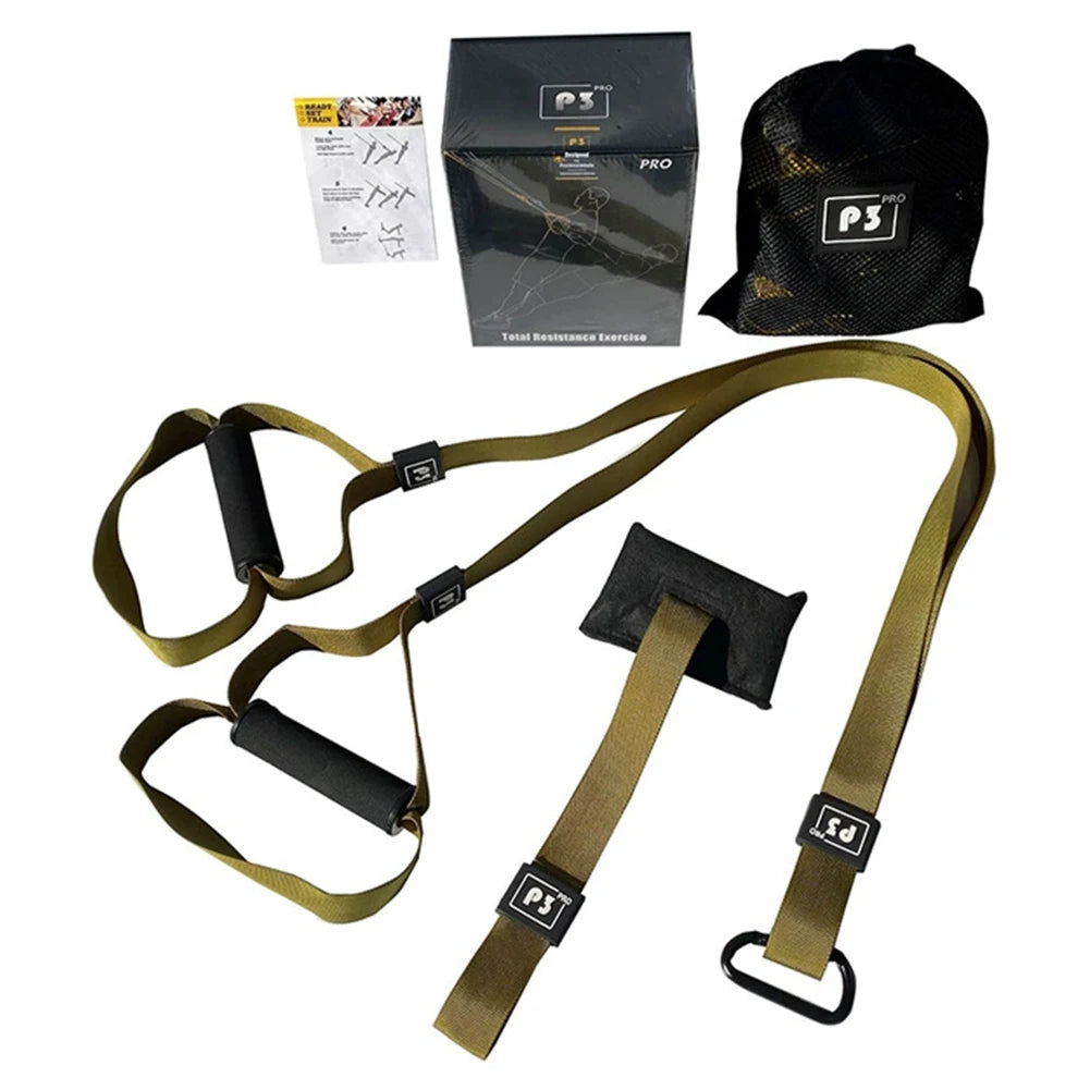 Suspension Trainer System Resistance Trainer Fitness Straps Multi-Function Bodyweight Resistance Bands for Full Body Workout