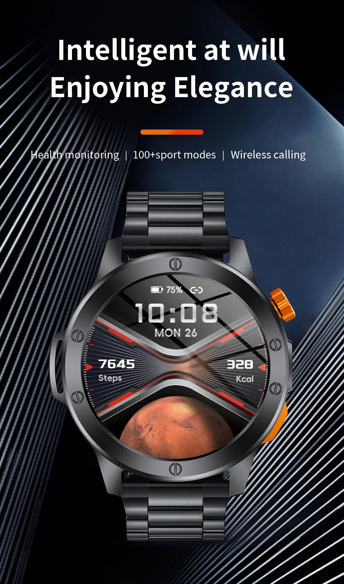 LIGE Sports Smart Watch Men LED Flashlight IP68 Waterproof Bluetooth Call Health Watches Voice Assistant Military Smartwatch Men