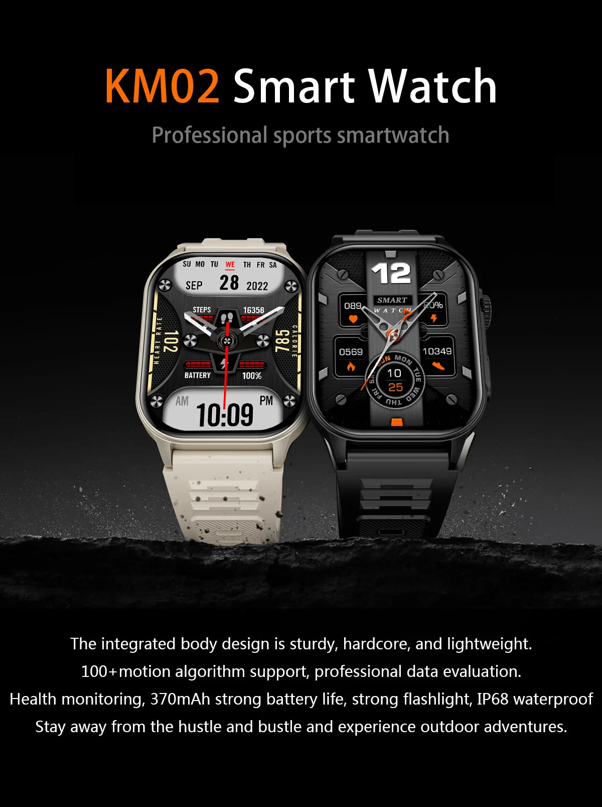 LIGE Smart Watch for Men 3ATM Waterproof Bluetooth Call Health Monitor With Flashlight 370mahBattery 100+Sport Mode Smartwatches