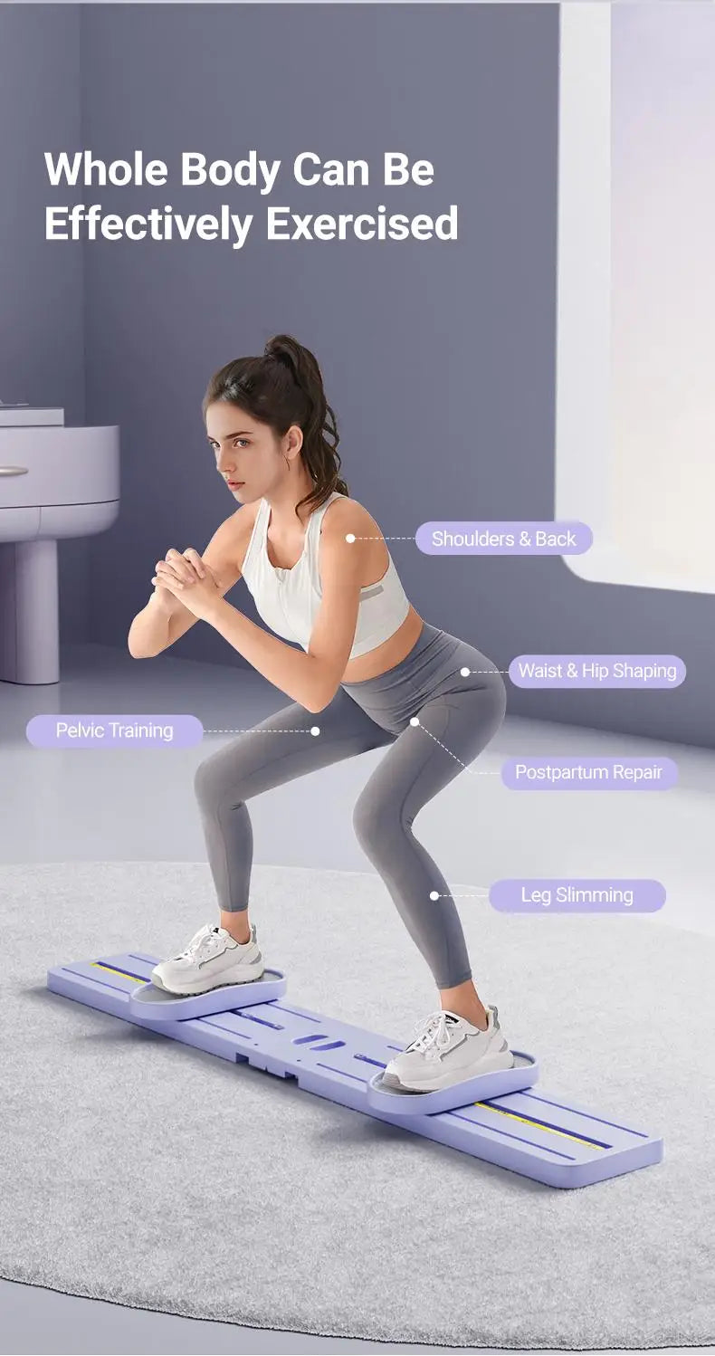 "Foldable 3-in-1 Ski Trainer: Leg, Pelvic & Hip Strengthener for Postpartum Women, Home Gym Equipment"