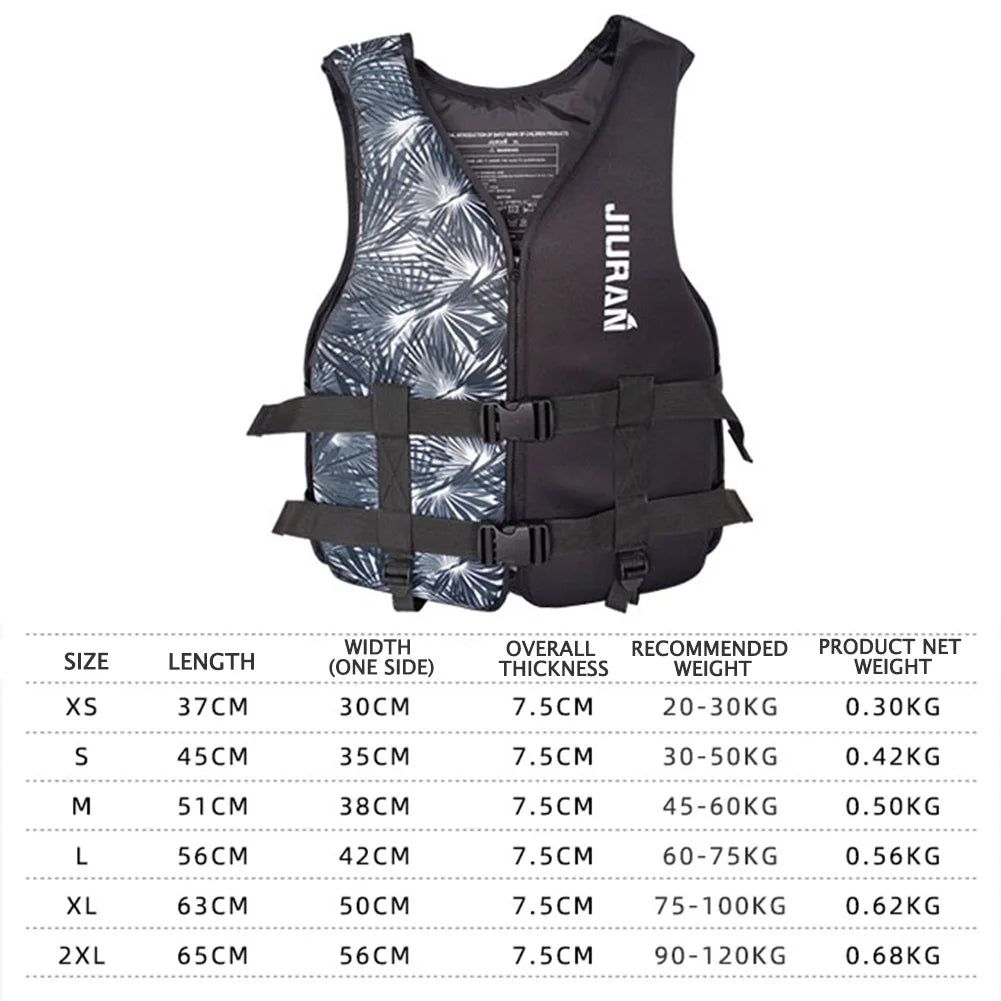 Adjustable Buoyancy Survival Suit Neoprene Warm Water Sports Life Jacket Wear-resistant Multipurpose for Swimming Sea Fishing