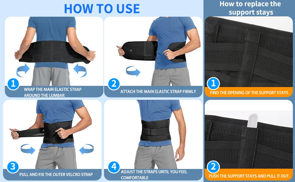Men Waist Support Belt For Back Pain Waist Trainer Trimmer Belt Gym Waist Protector Weight Lifting Sport Body Shaper Corset Faja