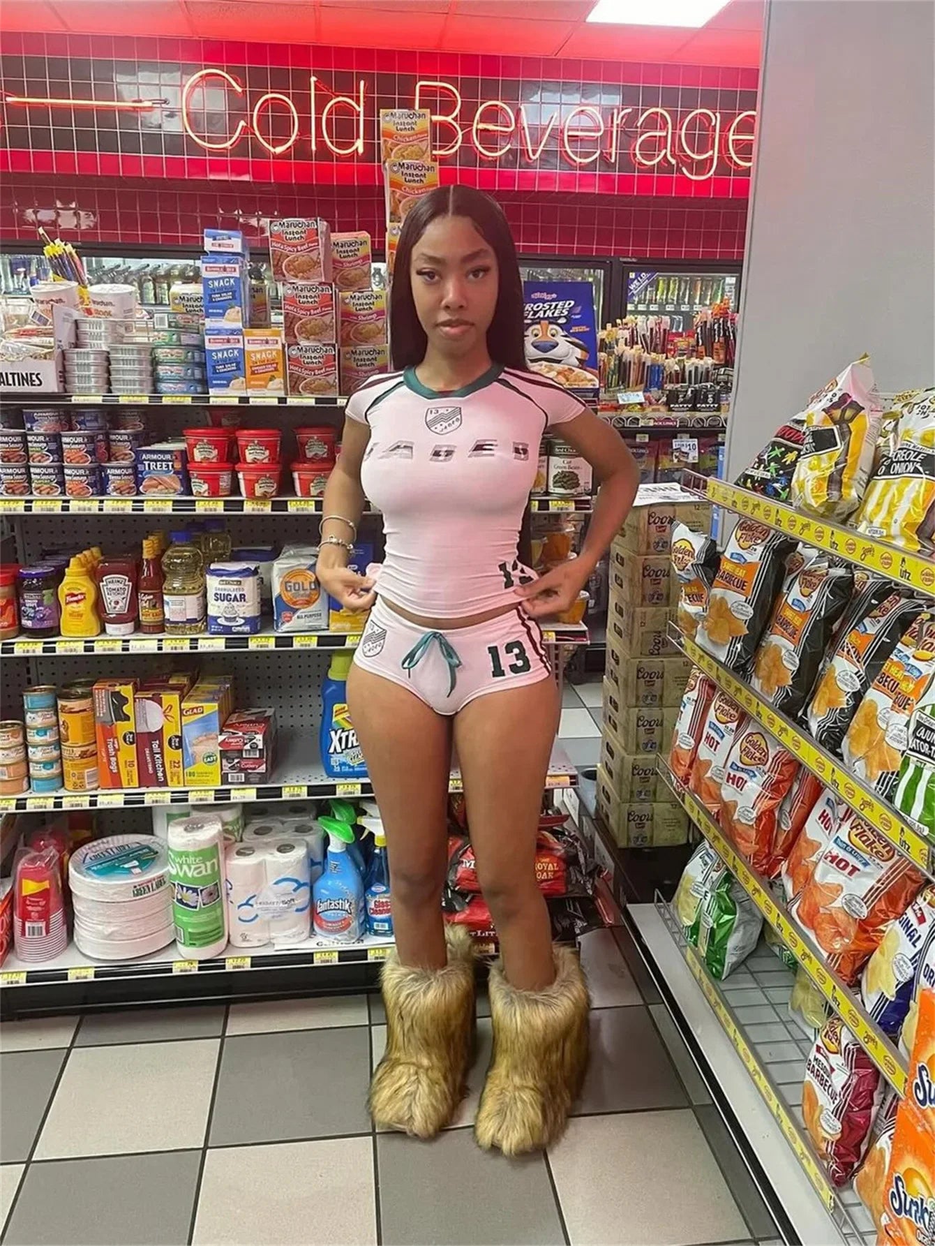 2025 Woman Clothing Shorts Suit America Sports Style Fashion Slim Retro Summer Letter Print Short-sleeved Top Y2k ropa de mujer