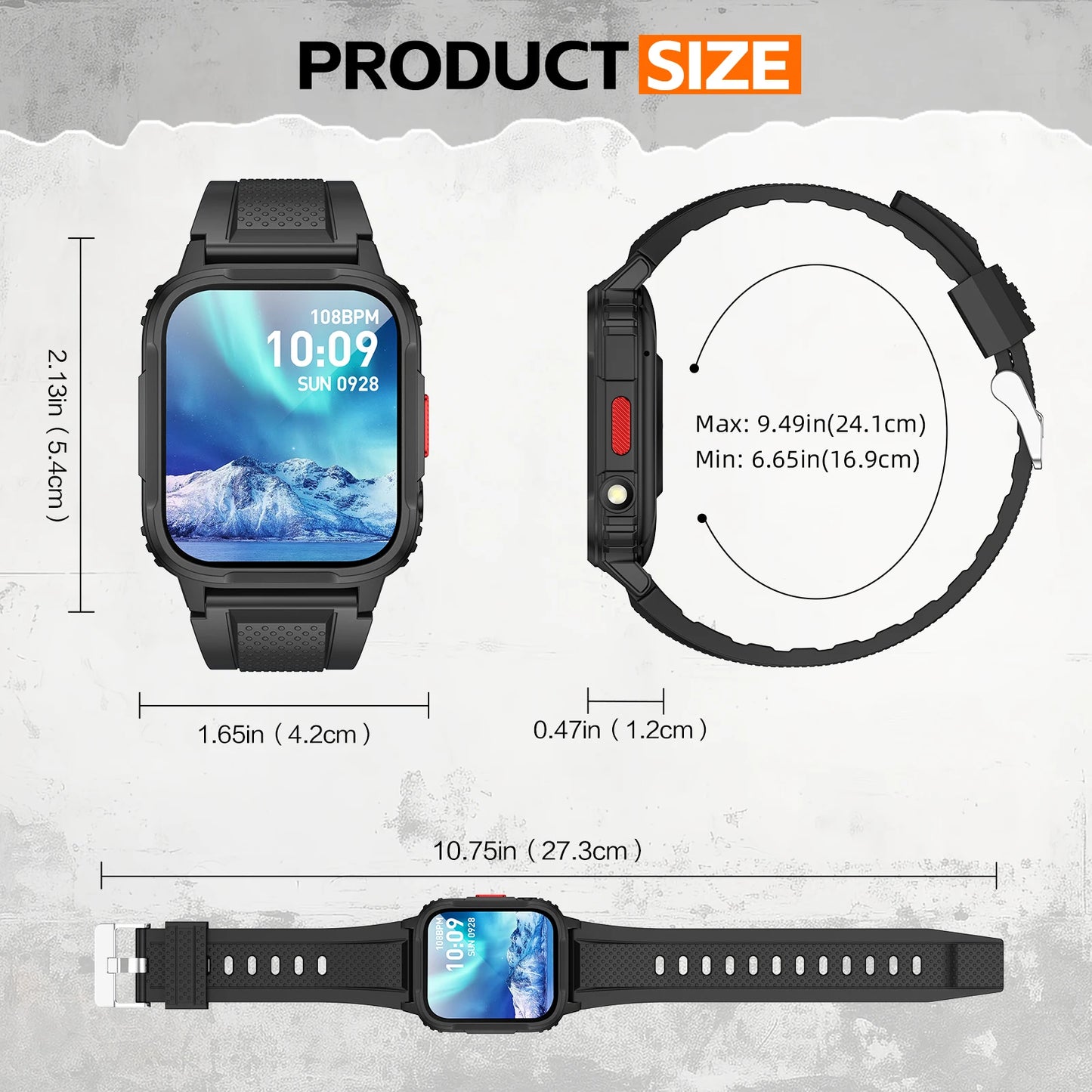 LaNikar Men's Smartwatch with Voice Assistant Health Smartwatch Equipped with Heart Rate/sleep Suitable for IPhone and Android