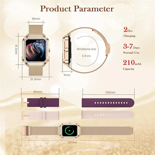 Women's Fashion Wearable Smartwatch (answer/dial), For Android And IPhone, Fitness Watch, AI Voice Function