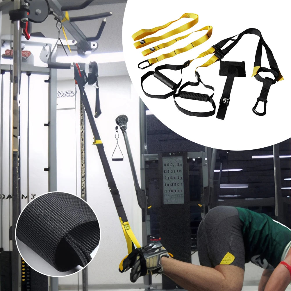 Suspension Trainer System Resistance Trainer Fitness Straps Multi-Function Bodyweight Resistance Bands for Full Body Workout