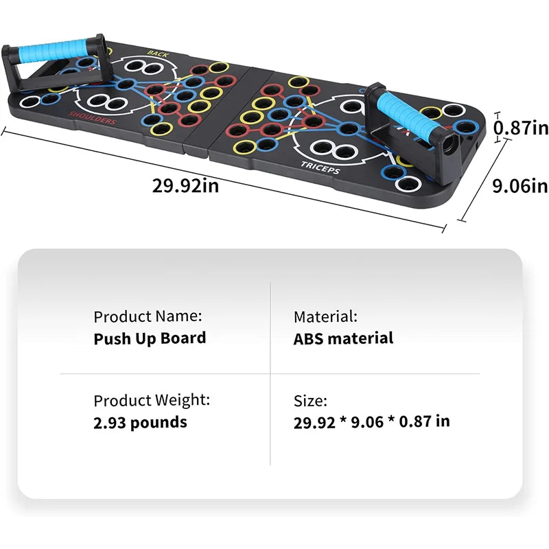 Color Folding Push-up Plate Bracket Multi-mode Adjustable with Chest Abdomen Back Partition Core Muscle Exerciser