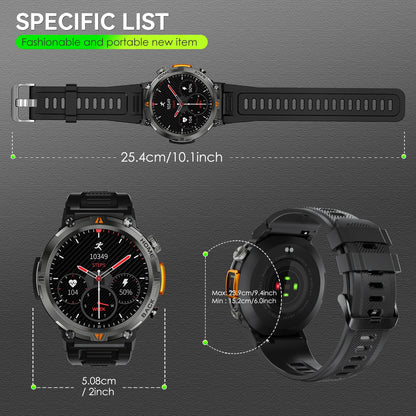 LaNikar 2025 KE3 Bluetooth Call Smart Watch Men Full Touch Screen Health Monitor With  steel ring Men SmartWatch For IOS Android