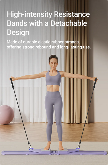 2-in-1 Abs & Ski Board - Portable Core/Leg Trainer, Split Pilates-Reformer for Home Gym, Lightweight Full-Body Fitness