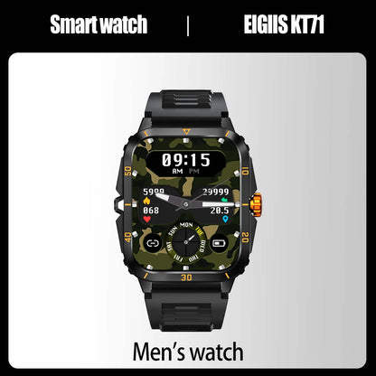 LaNikar Smart Watch 3ATM Waterproof 1.96" IPS Screen Military KT71 Men 100+ Sport Mode Heart Rate Blood Pressure Bluetooth Call
